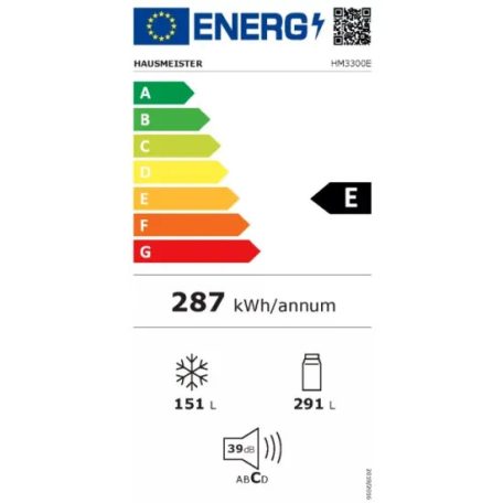 Hausmeister HM3300E Side-by-Side hűtőszekrény 516L E energiaosztály szürke